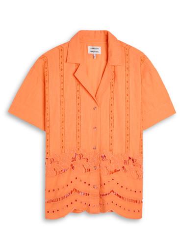 Martina embroidered cotton-blend shirt by DAMSON MADDER
