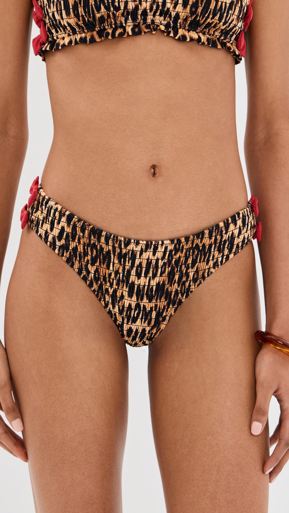 Shirred Bow Bikini Bottoms by DAMSON MADDER