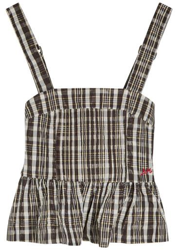 Thalia checked pintucked woven cami top by DAMSON MADDER