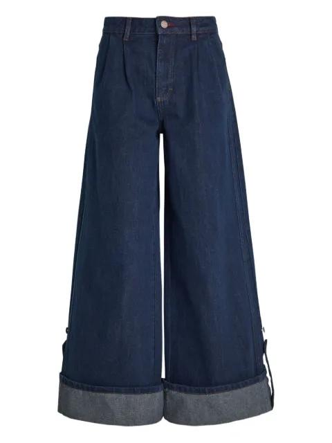 pleated cuff culottes jeans by DAMSON MADDER