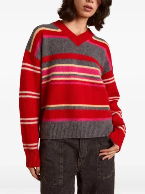 striped V-neck sweater by DAMSON MADDER