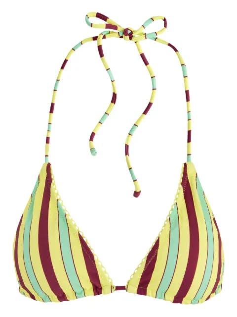 striped-pattern triangle bikini top by DAMSON MADDER