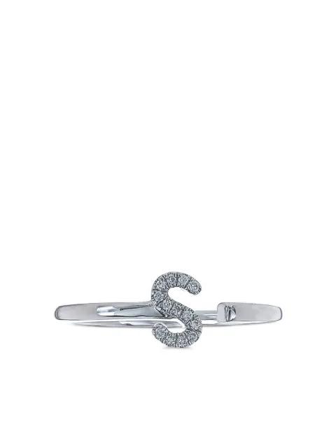 14K white gold Single Initial diamond ring by DANA REBECCA DESIGNS
