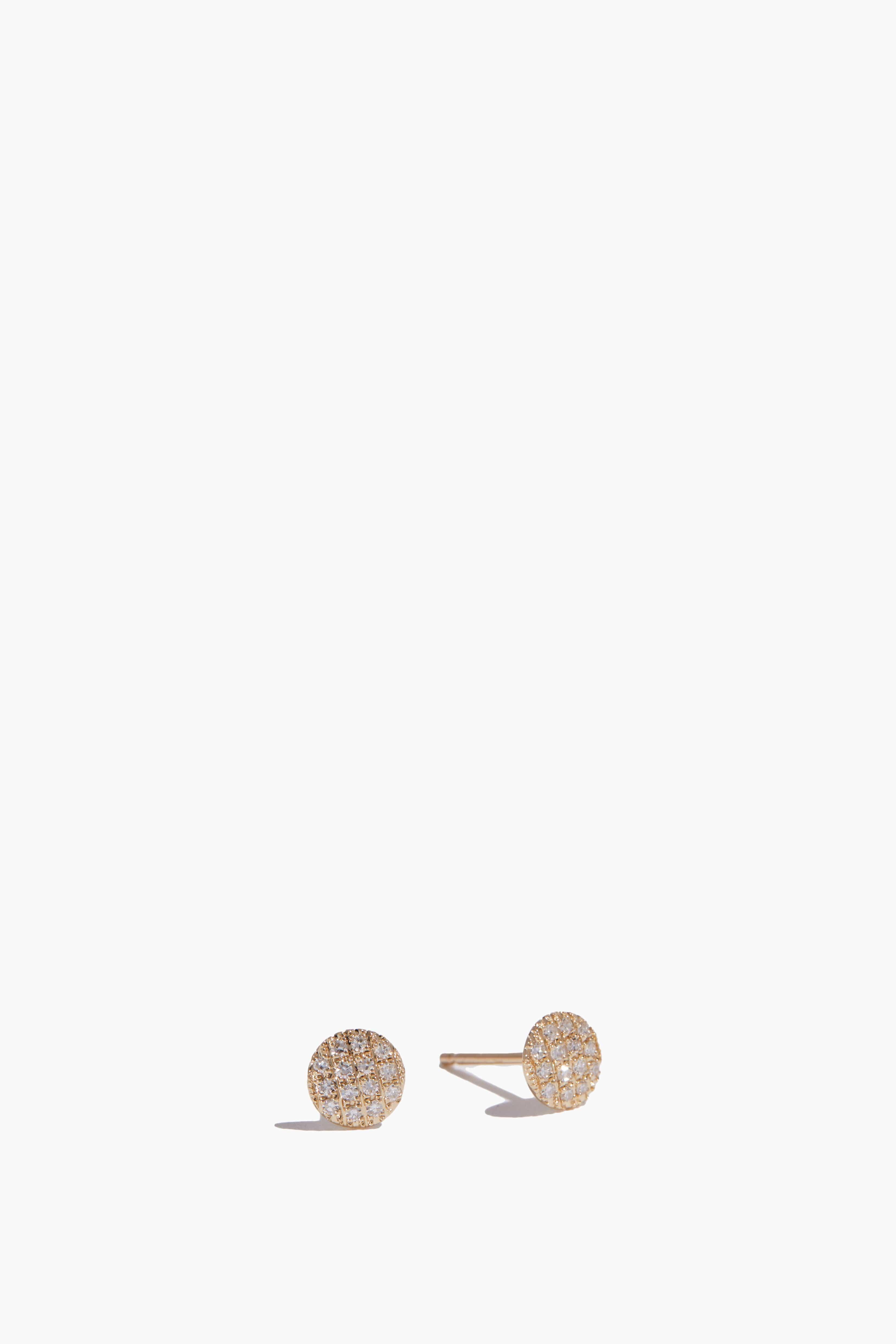 Lauren Joy Mini Disc Studs in Yellow Gold by DANA REBECCA