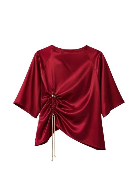 ruched-detail satin blouse by DANAME