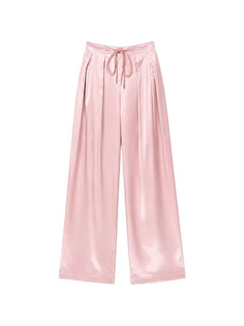 satin-finish drawstring palazzo pants by DANAME