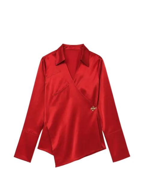 wrap-style satin blouse by DANAME