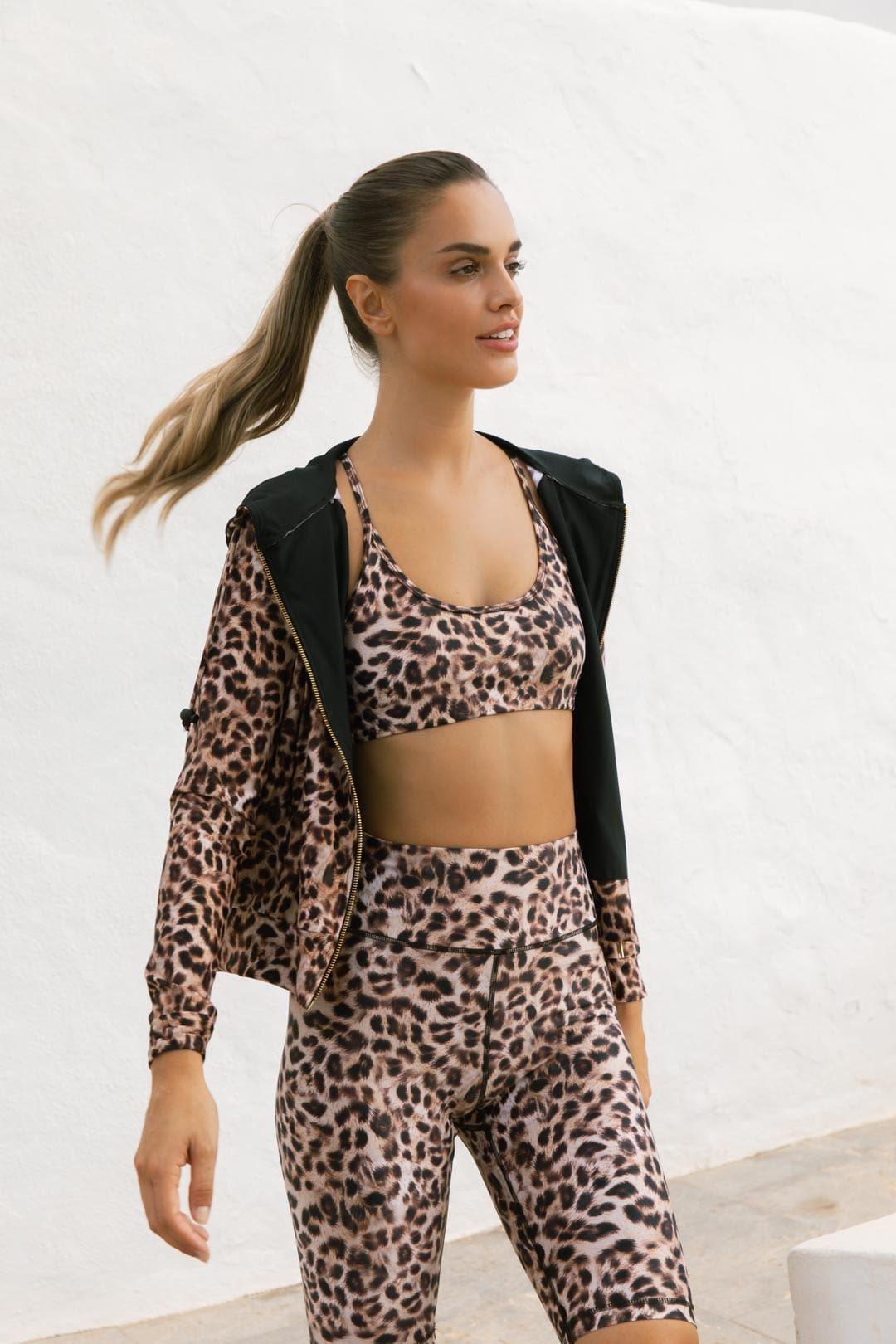 Samaya Leopard Print Bomber Jacket Casual Breathable Zip Up Jumper by DANCING LEOPARD