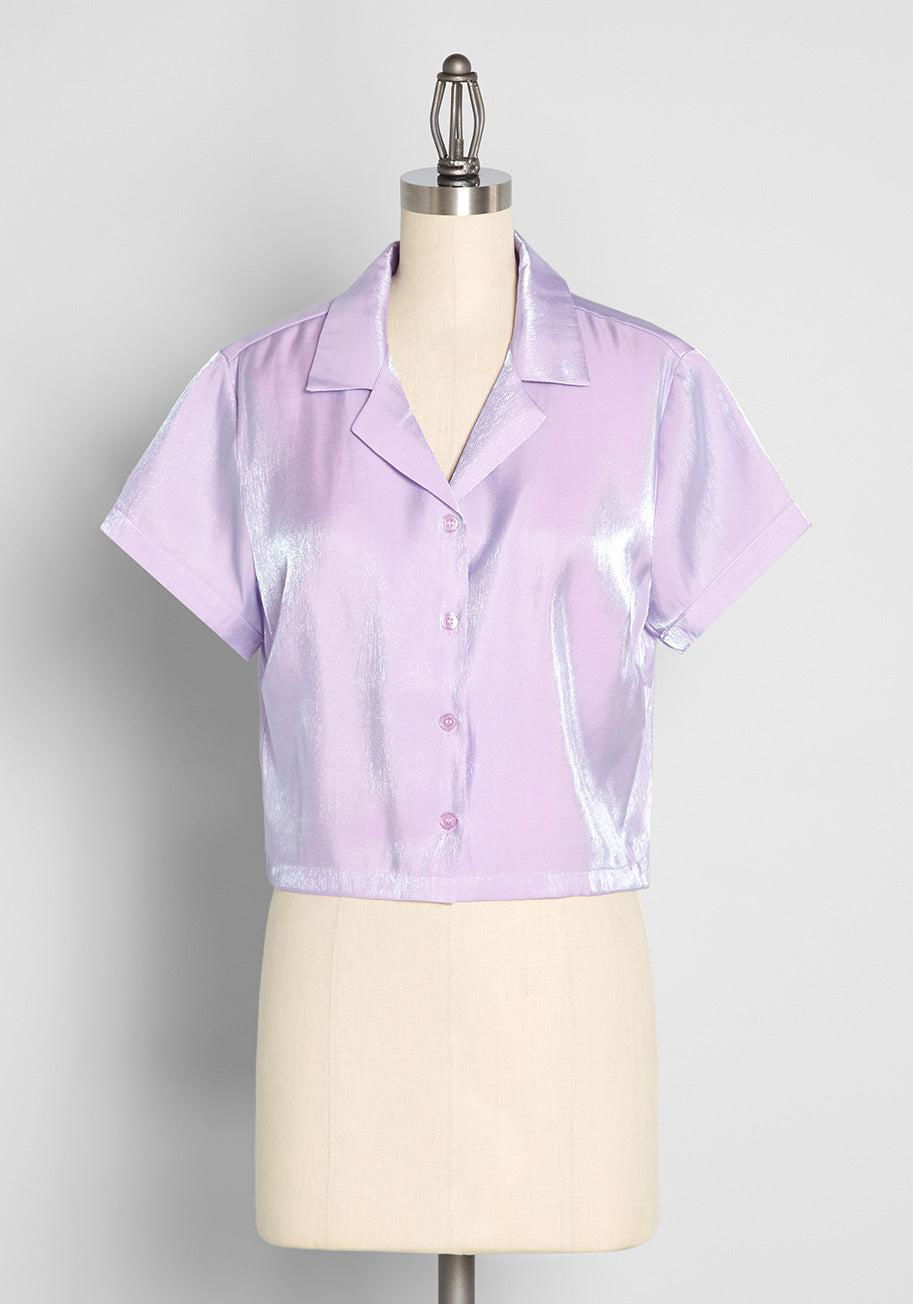 Dangerfield Holographic Happenings Button-Up Top by DANGERFIELD
