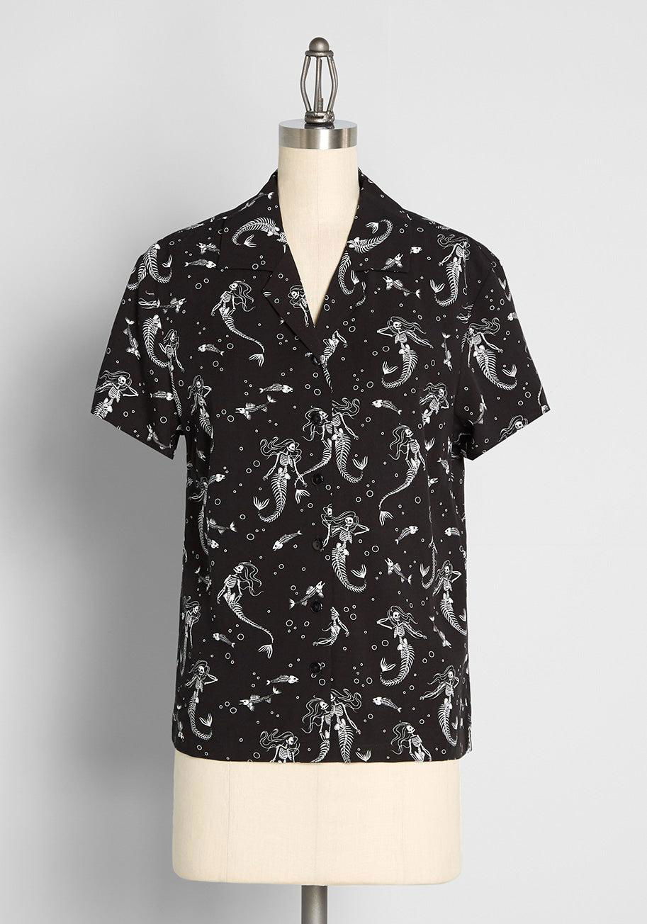 Dangerfield Mermaid Afterlife Button-Up Top by DANGERFIELD