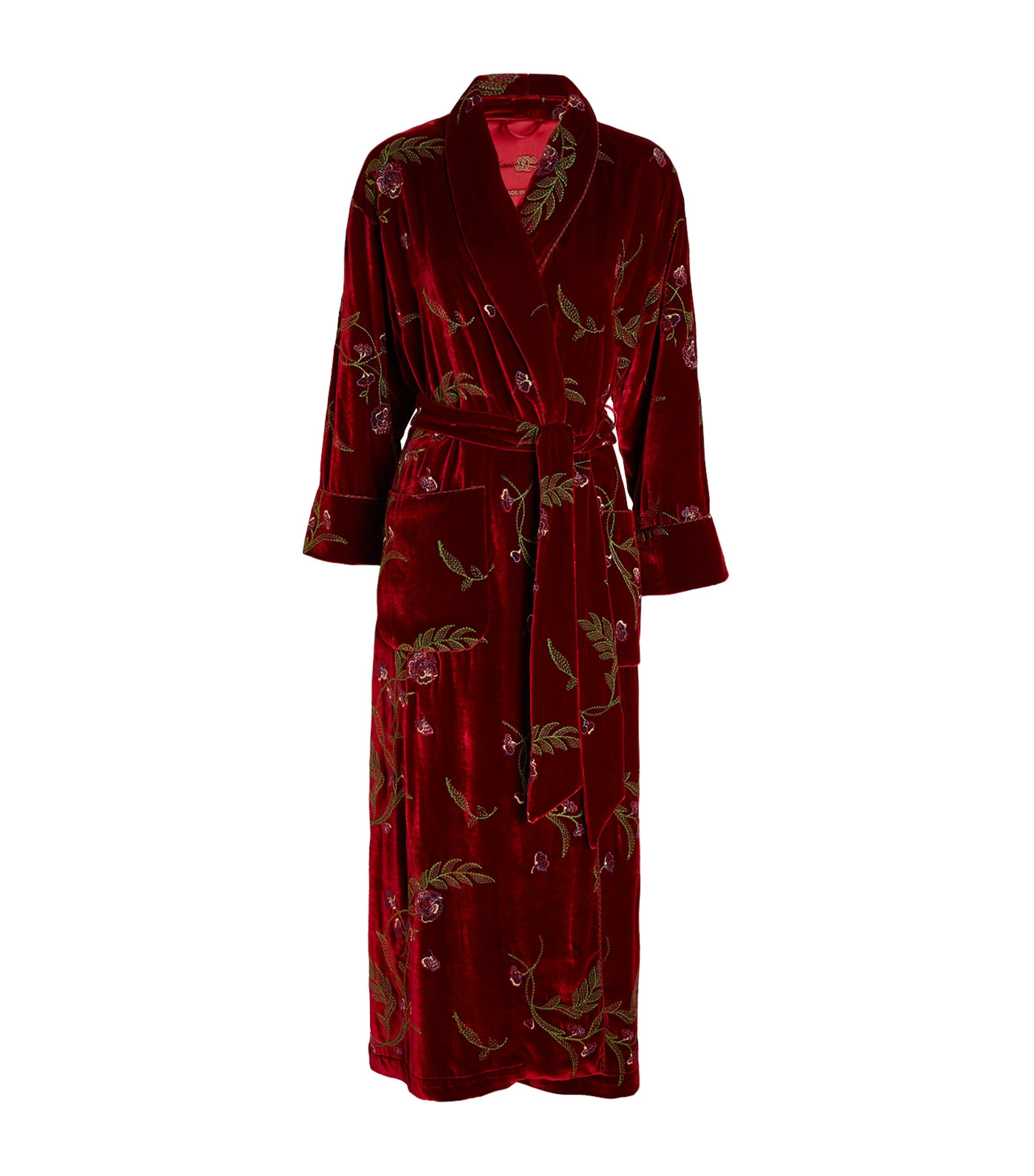 Daniel Hanson Embroidered Velvet Robe by DANIEL HANSON