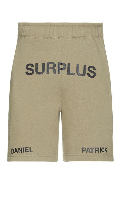 Daniel Patrick Surplus Logo Sweatshort in Brown by DANIEL PATRICK