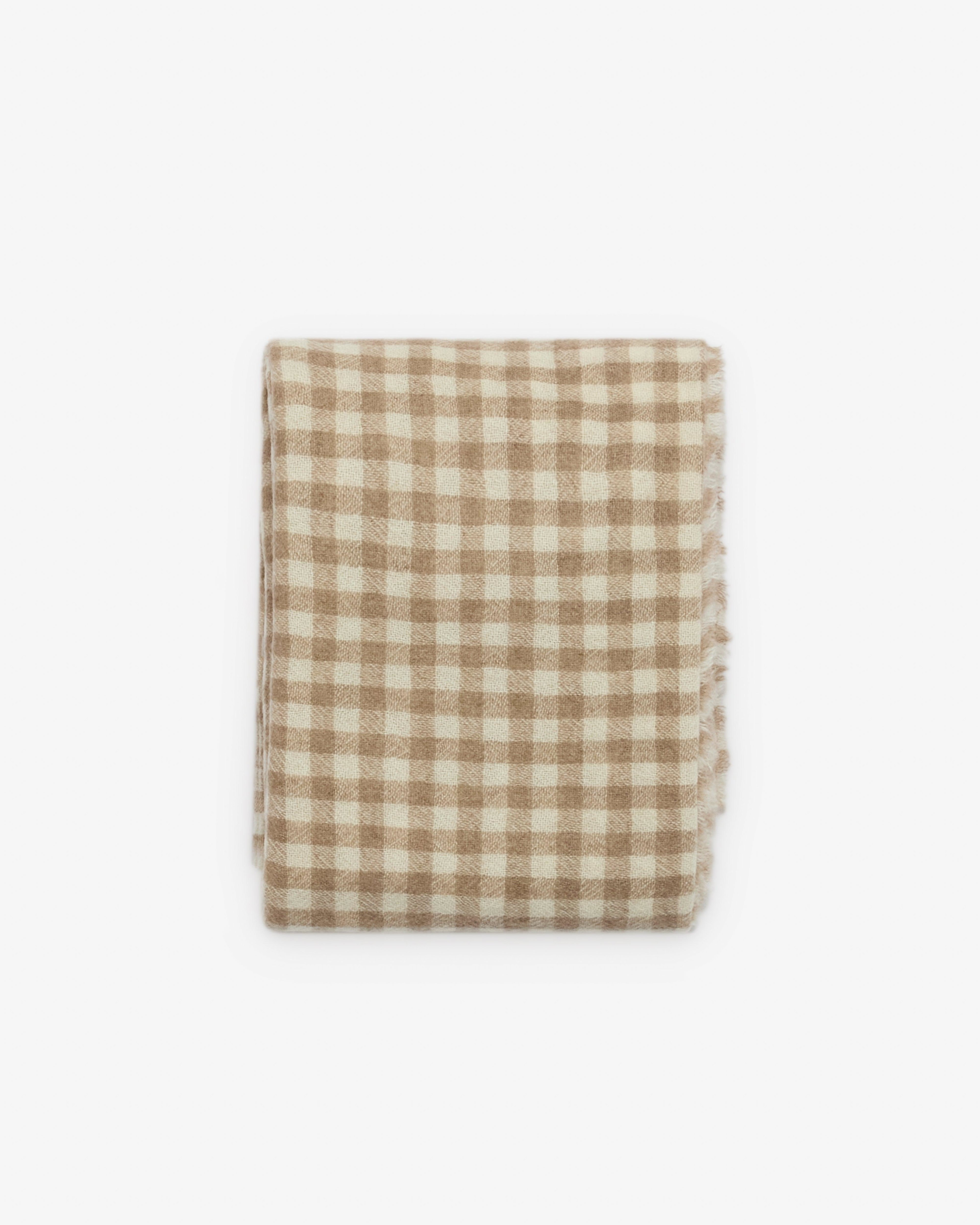 Daniela Gregis - Women's Cashmere Check Shawl - (Beige Check) by DANIELA GREGIS