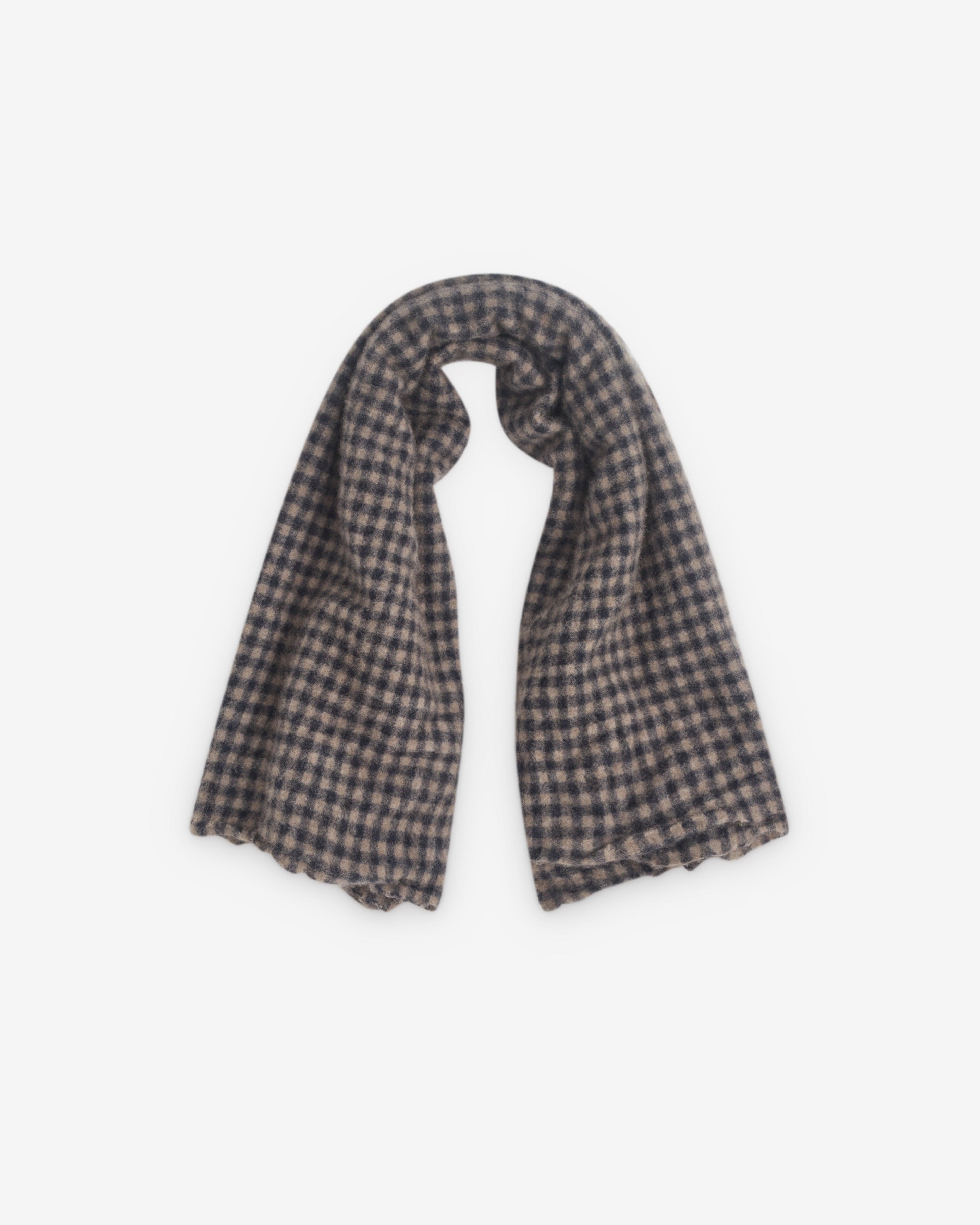 Daniela Gregis - Women’s Checked Shawl - (Black/Tan) by DANIELA GREGIS