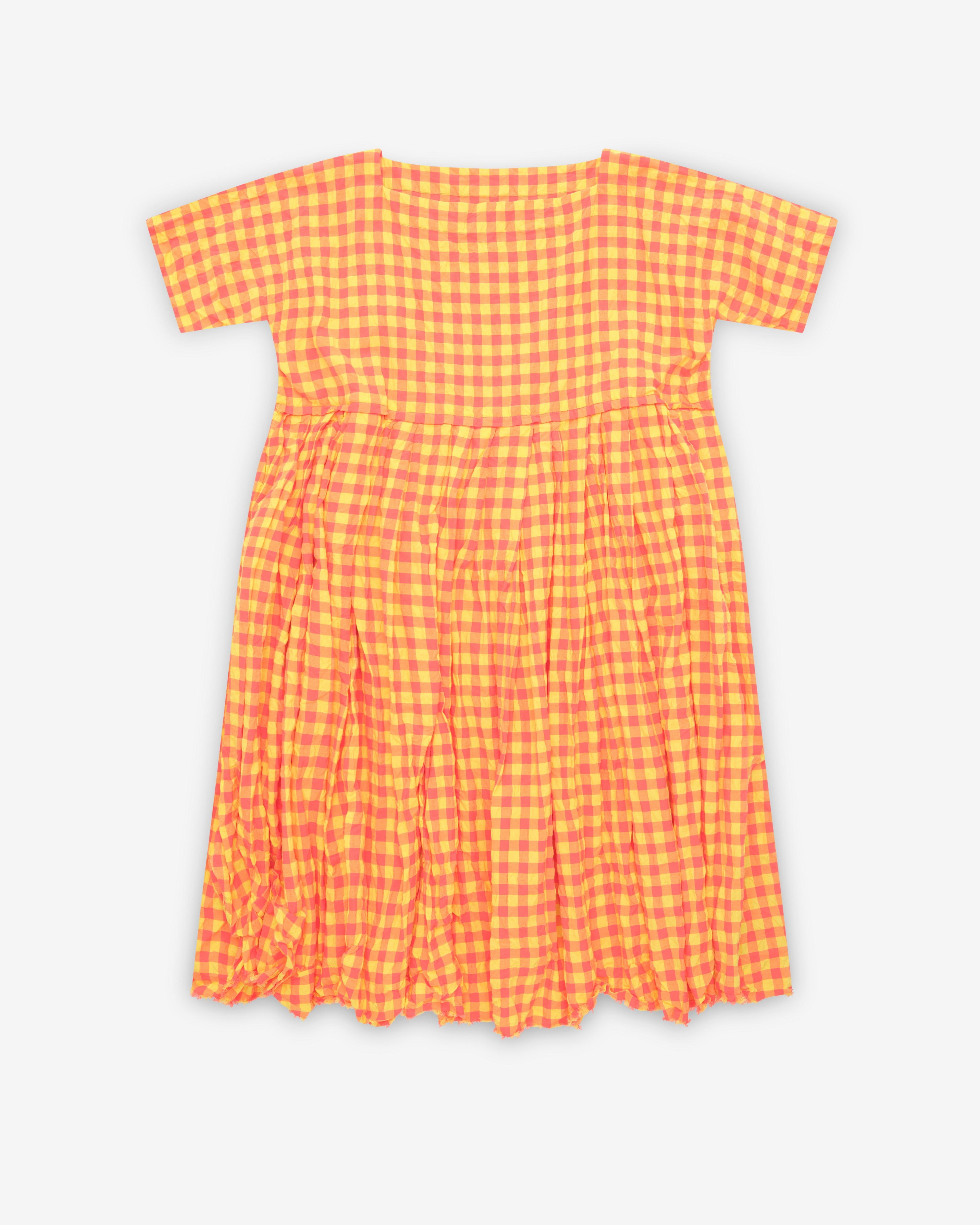 Daniela Gregis - Women's Gingham Dress - (Pink/Yellow) by DANIELA GREGIS