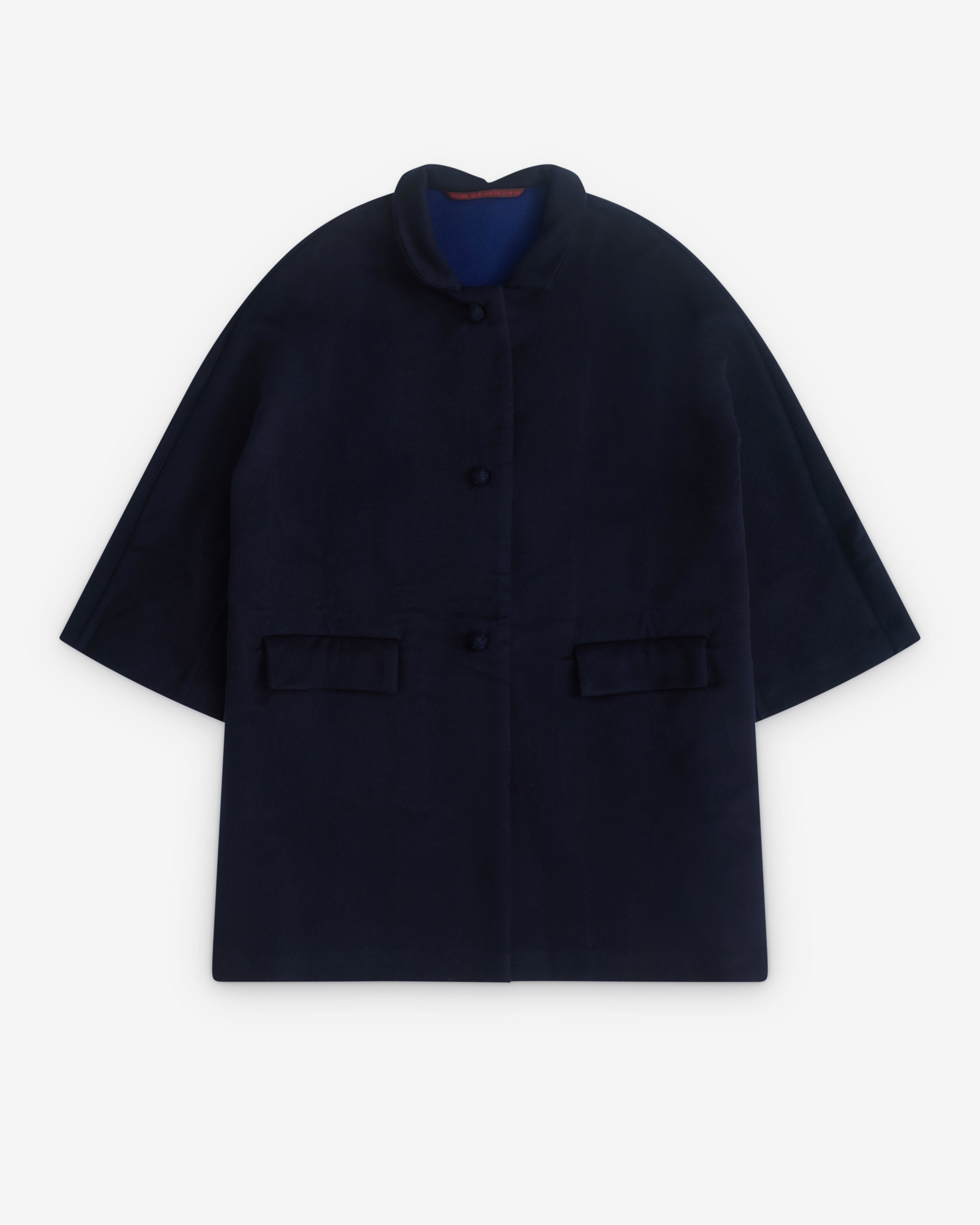 Daniela Gregis - Women’s Raglan Sleeve Coat Papave - (Navy) by DANIELA GREGIS
