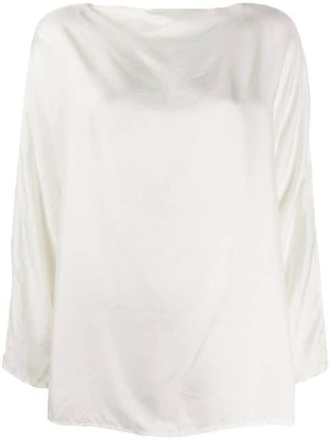 boat-neck satin blouse by DANIELA GREGIS