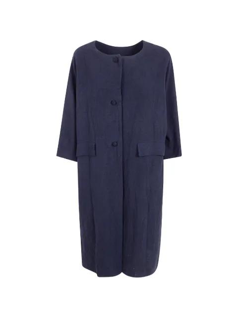 crochet-button linen coat by DANIELA GREGIS