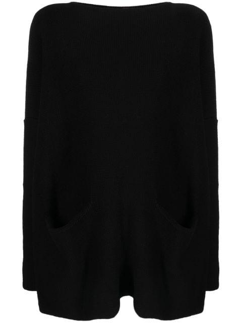 open pocket boat neck jumper by DANIELA GREGIS