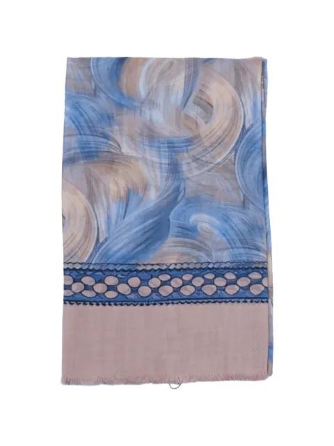 abstract-print frayed scarf by D'ANIELLO