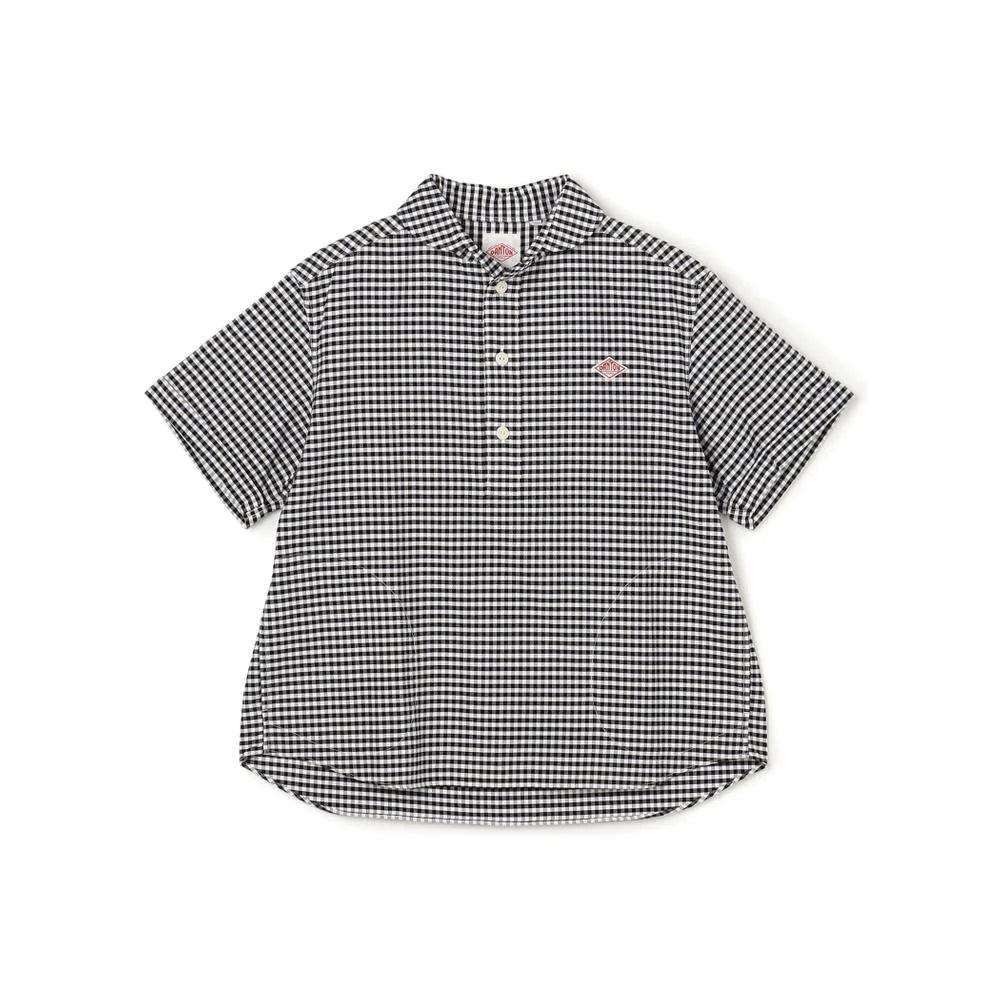 DANTON - Round Collar Pullover Shirt - (Check) by DANTON