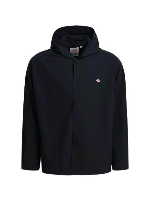 Tusser logo-patch hoodied coat by DANTON