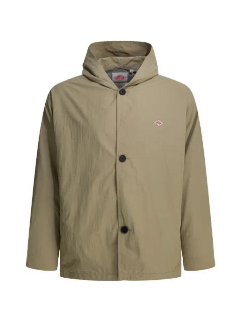 hoodied logo-patch jacket by DANTON