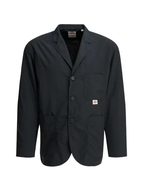 logo-patch button-up coat by DANTON