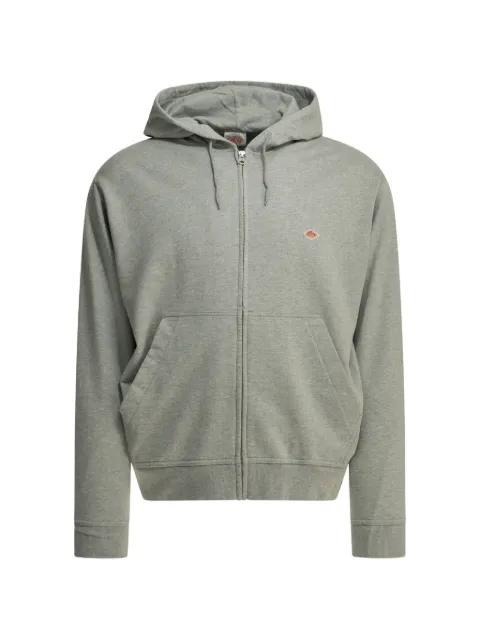 logo-patch zip-up hoodie by DANTON
