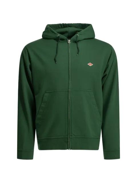 logo-patch zip-up hoodie by DANTON