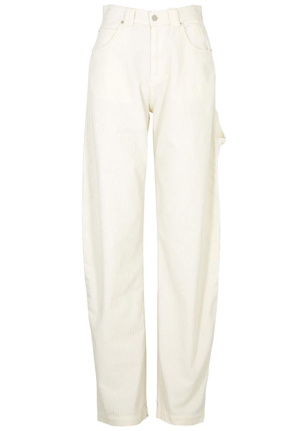 Audrey white straight-leg corduroy jeans by DARKPARK
