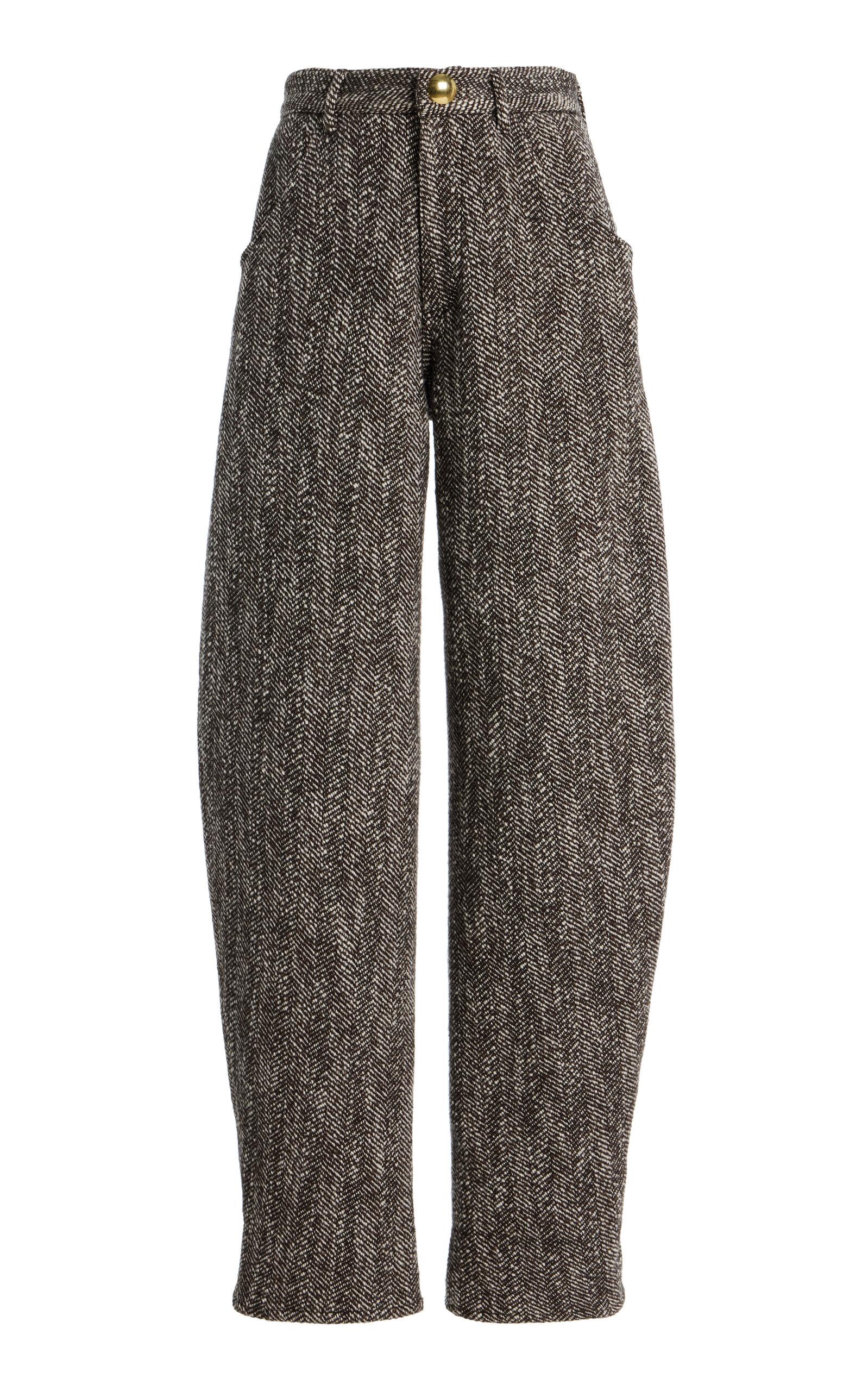 DARKPARK Khris Herringbone Cotton-Blend Barrel-Leg Pants - Moda Operandi by DARKPARK