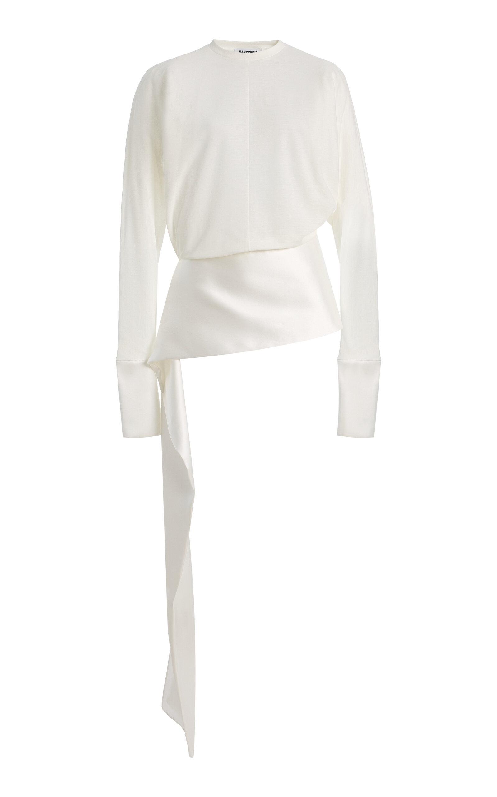 DARKPARKuna Satin-Detailed Cotton Jersey Top - Moda Operandi by DARKPARK