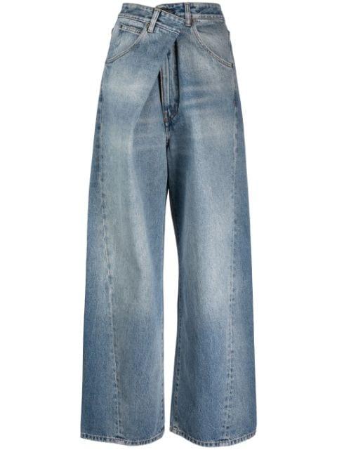 Ines asymmetric wide-leg jeans by DARKPARK