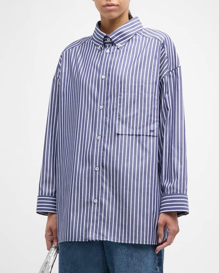Long Stripe Oversized Shirt by DARKPARK
