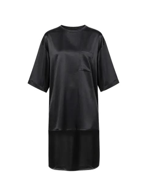 Tara satin-finish asymmetric blouse by DARKPARK