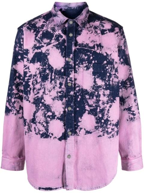 bleached-effect long-sleeve shirt by DARKPARK
