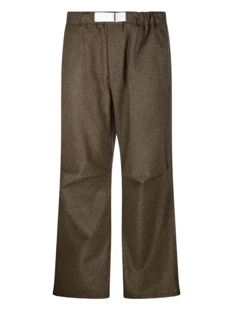 elastic-waistband belted trousers by DARKPARK