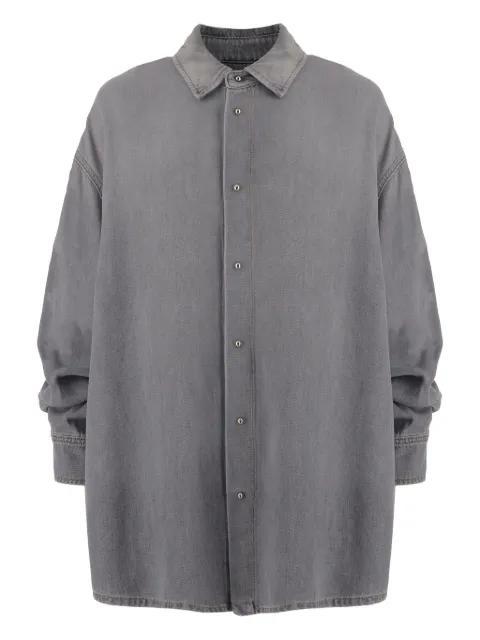 gathered-sleeve denim shirt by DARKPARK
