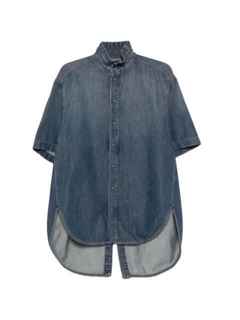 high-neck asymmetrical shirt by DARKPARK