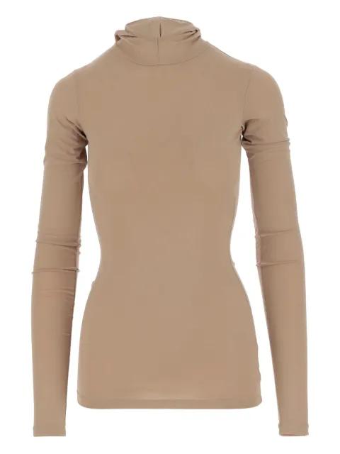 high-neck hoodied top by DARKPARK