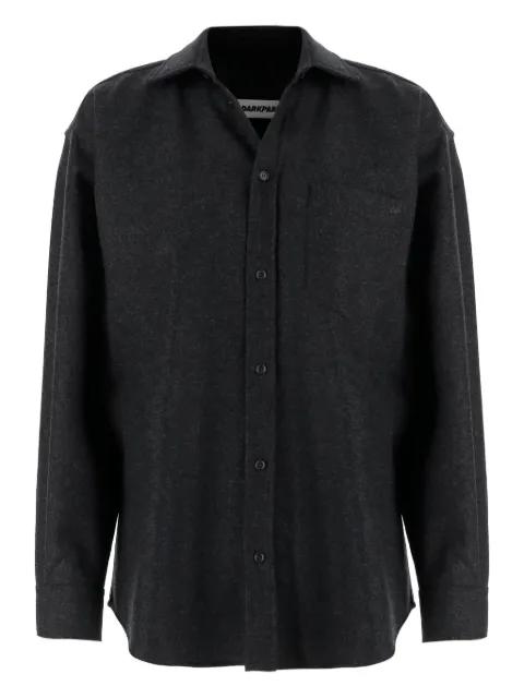 patch-pocket wool shirt by DARKPARK