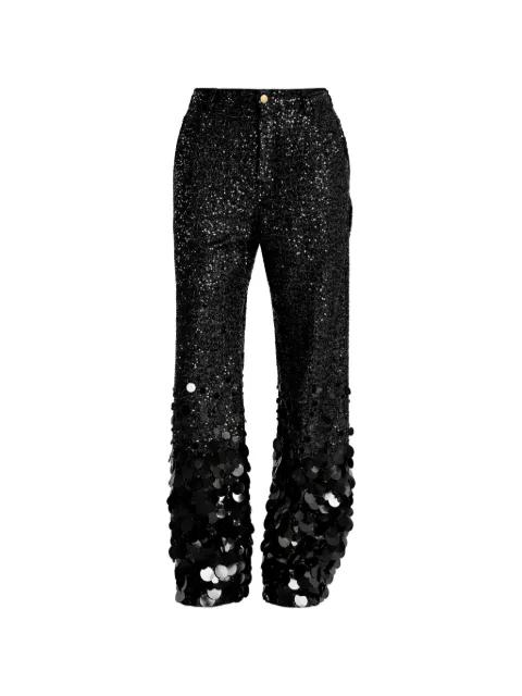 sequin-embellished paillette-hem trousers by DARKPARK