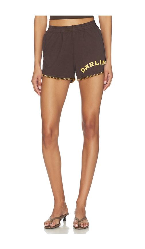 Darlin Keep It Country Heavy Jersey Short in Chocolate by DARLIN