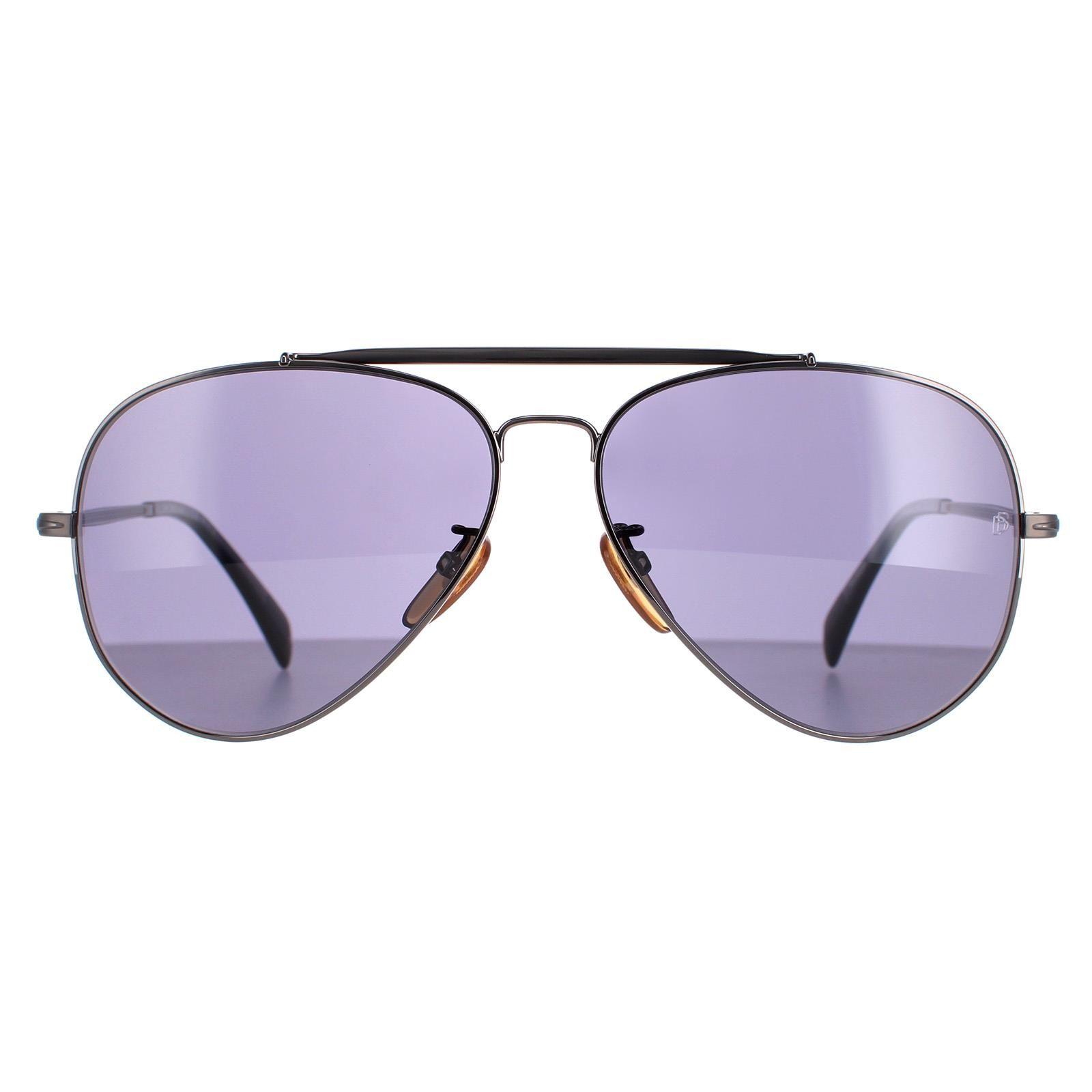 Aviator Dark Ruthenium Grey Grey Polarized DB1004/S by DAVID BECKHAM