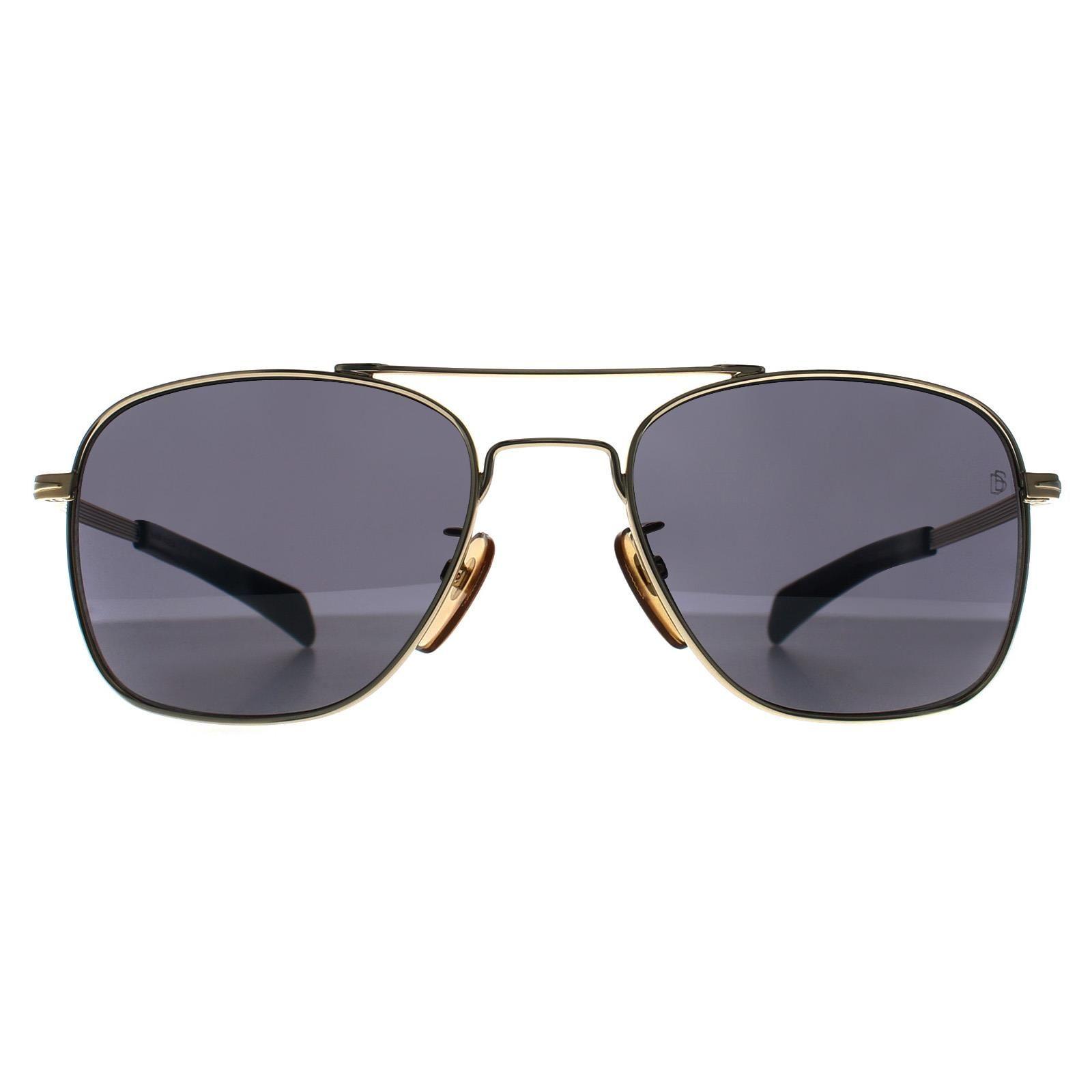 Aviator Gold Grey Mirror DB 7019/S by DAVID BECKHAM