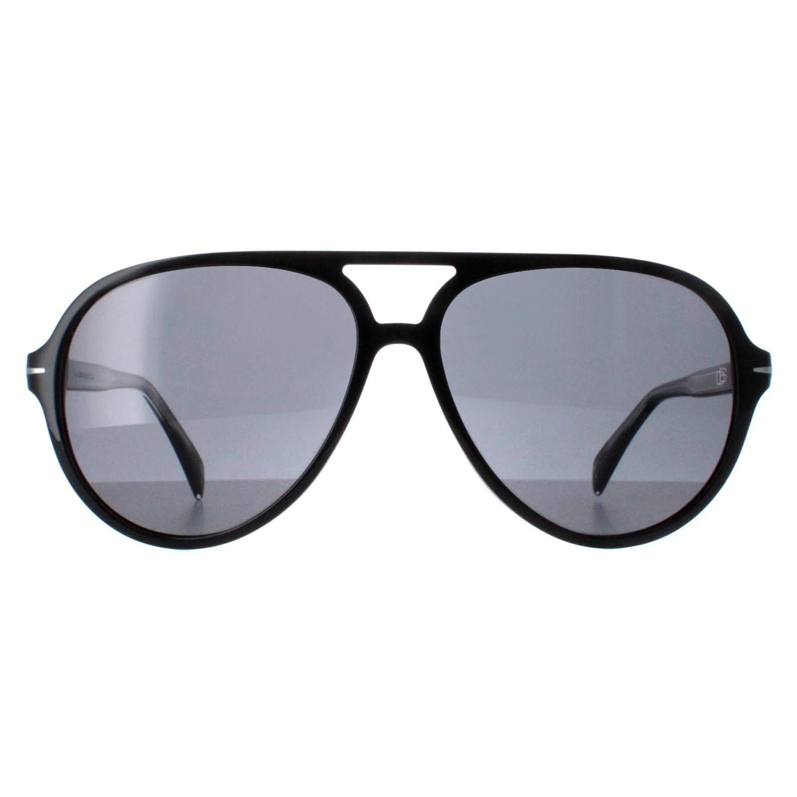 Aviator Shiny Black Dark Grey DB1091/S by DAVID BECKHAM