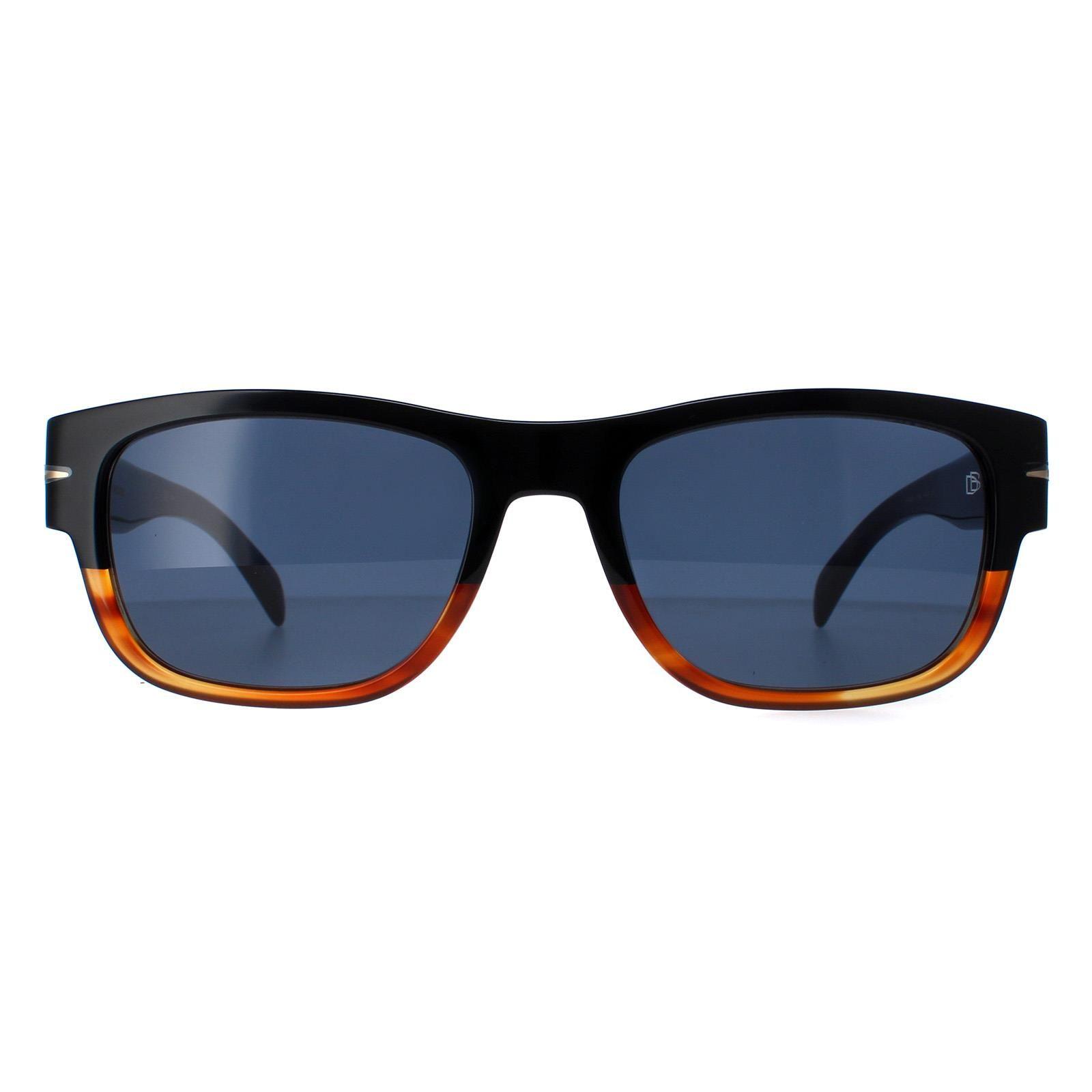 Rectangle Black Horn Blue DB7035/S by DAVID BECKHAM