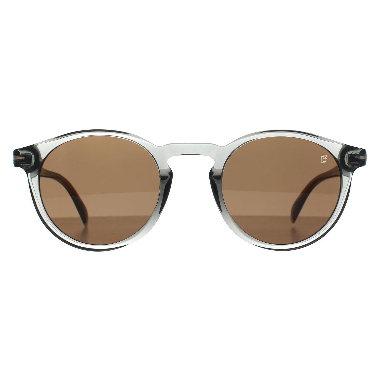 Round Transparent Grey Brown DB 1036/S by DAVID BECKHAM
