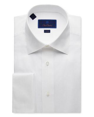 Dobby Weave French Cuff Trim Fit Formal Shirt by DAVID DONAHUE